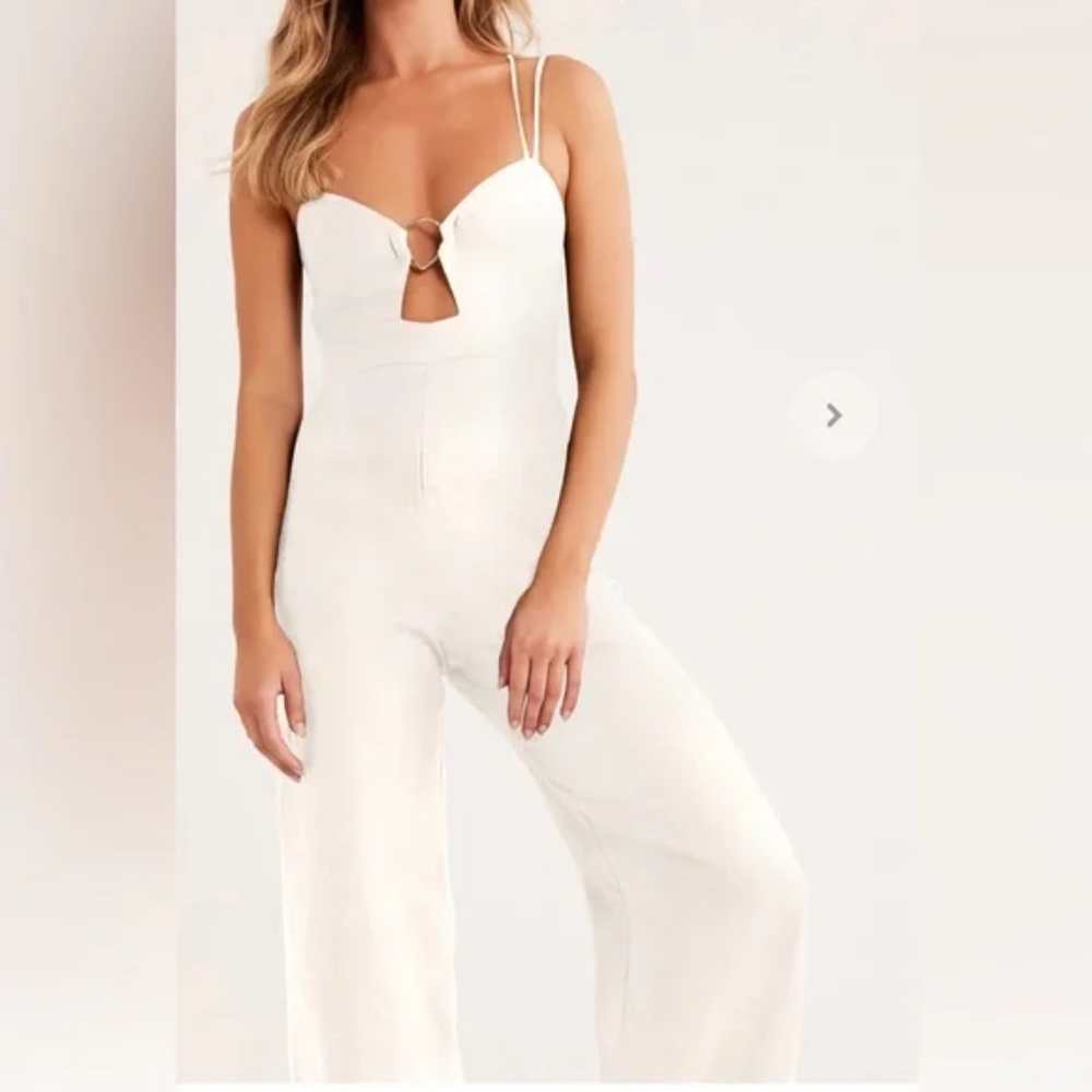 Rumer Byron Linen Jumpsuit In White size M NWOT - Picture 8 of 15